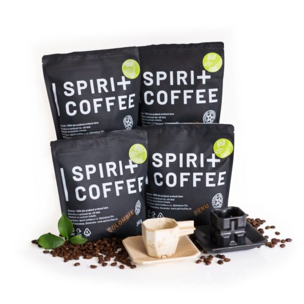Keramická šálka by Kreum a 4x 250g BIO kávy Spirit Coffee